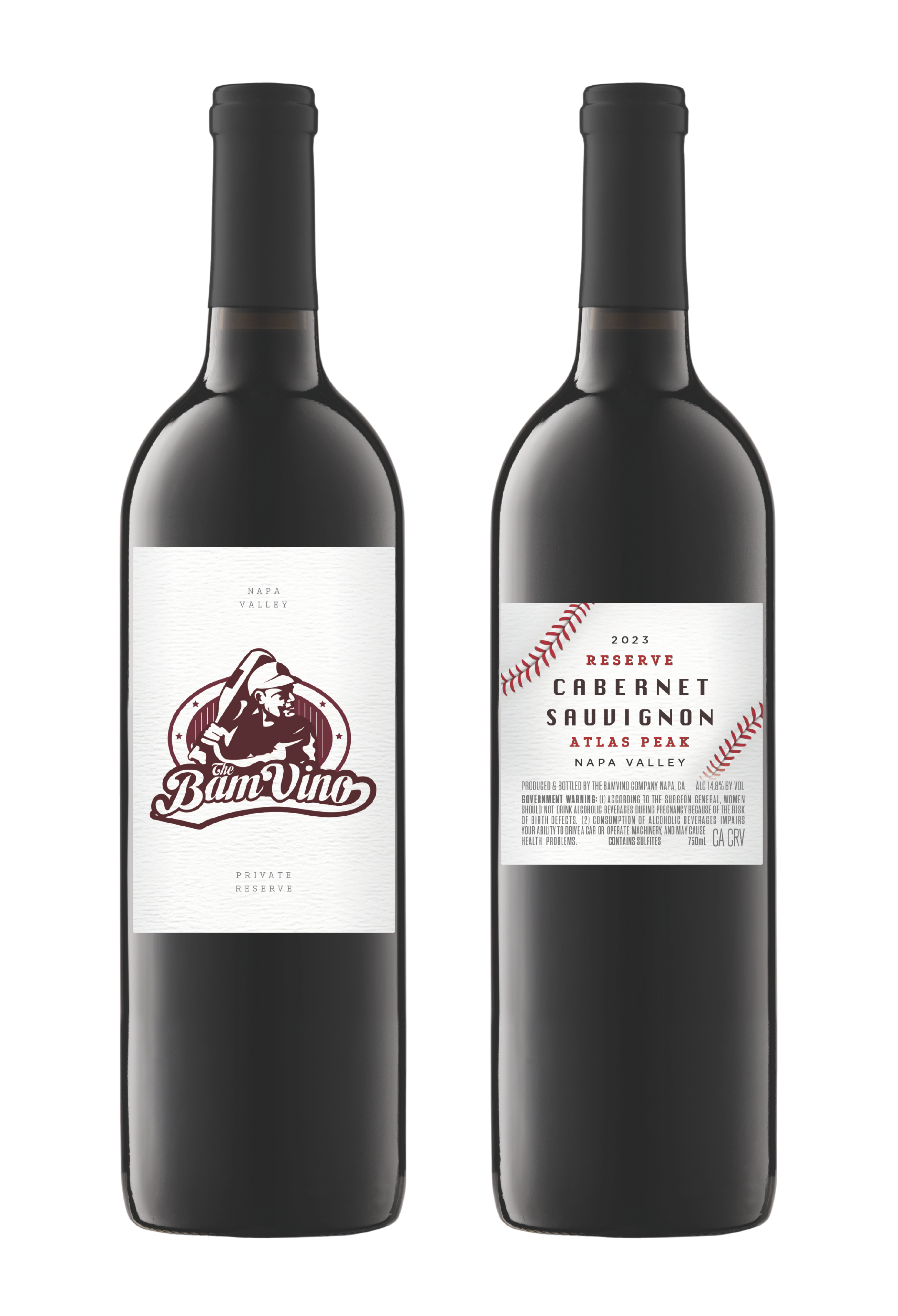 BamVino Cabernet Sauvignon — front and back bottles
