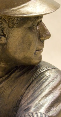 Bronze BamVino bottle holder, face detail